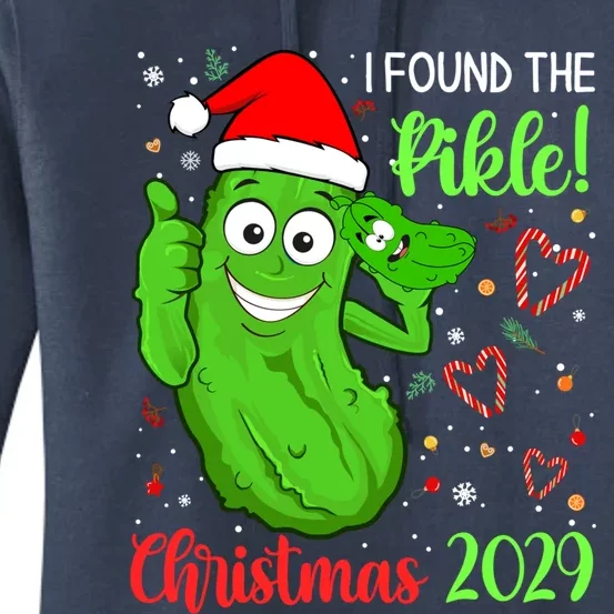 I Found The Pickle Christmas 2029 Funny Xmas Party Gift Women's Pullover Hoodie