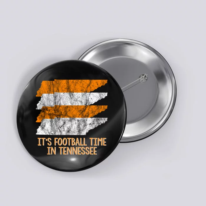 Its Football Time Tennessee Vintage Retro State Orange White Button