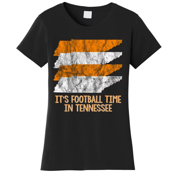 Its Football Time Tennessee Vintage Retro State Orange White Women's T-Shirt