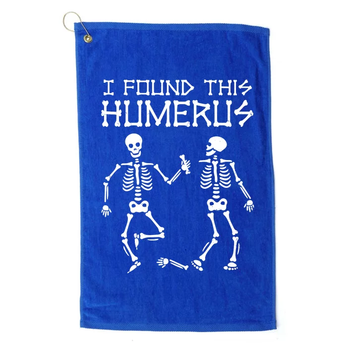 I Found This Humerus Funny Halloween Skeletons Platinum Collection Golf Towel