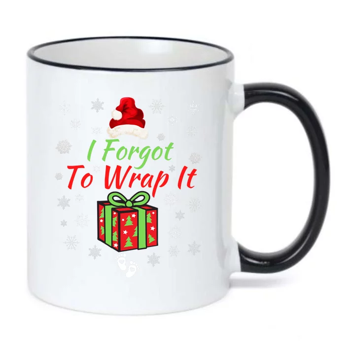 I Forgot To Wrap It Adult Humor Christmas Pregnancy Reveal Christmas Baby Black Color Changing Mug