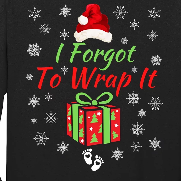 I Forgot To Wrap It Adult Humor Christmas Pregnancy Reveal Christmas Baby Long Sleeve Shirt