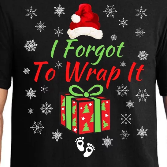 I Forgot To Wrap It Adult Humor Christmas Pregnancy Reveal Christmas Baby Pajama Set