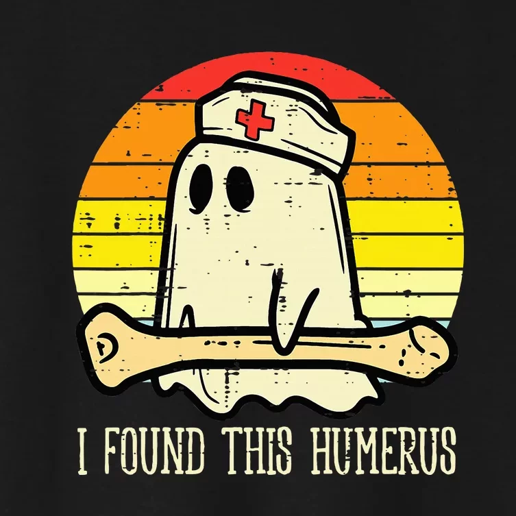 I Found This Humerus Funny Halloween Nurse Fall Scrub Women's Crop Top Tee