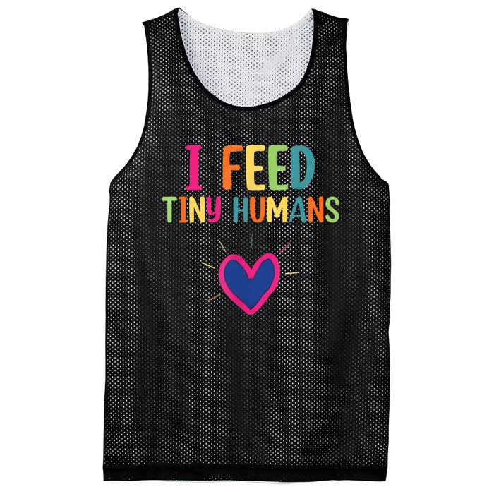 I Feed Tiny Humans Funny Lunch Lady Mesh Reversible Basketball Jersey Tank