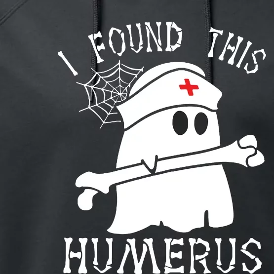 I Found This Humerus Funny Ghost Nurse Halloween Performance Fleece Hoodie