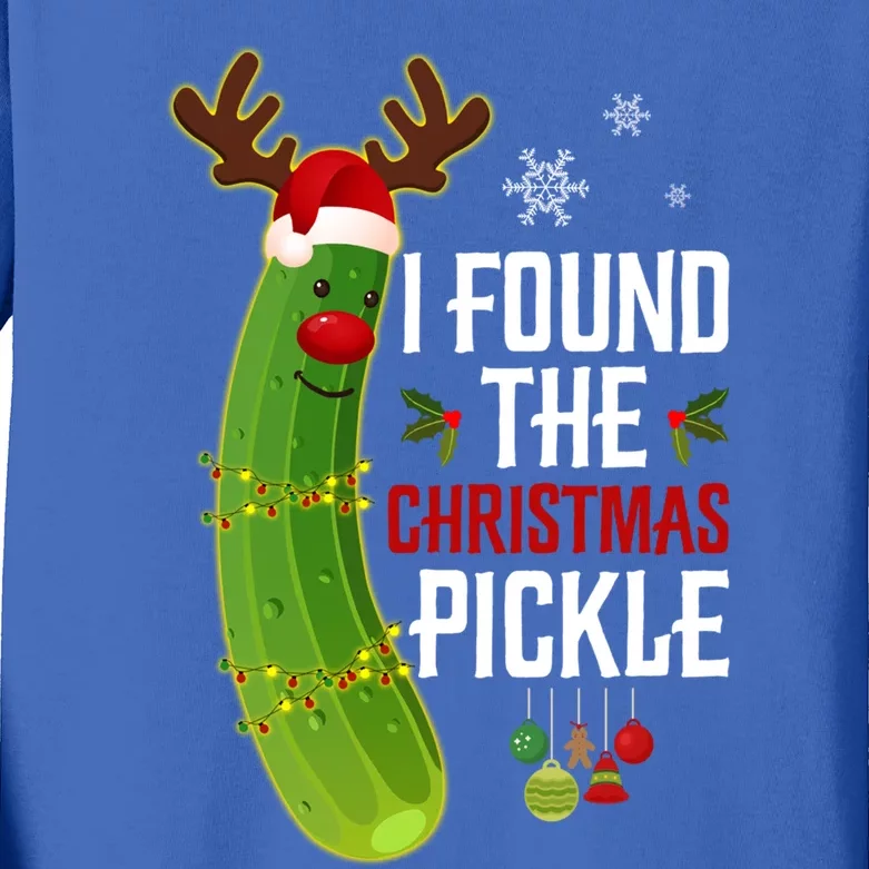 I Found The Christmas Pickle Gift Kids Long Sleeve Shirt