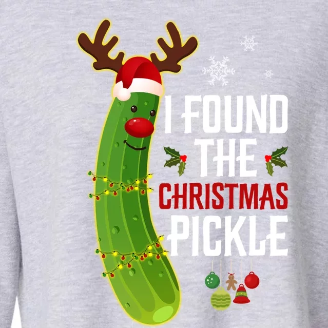 I Found The Christmas Pickle Gift Cropped Pullover Crew