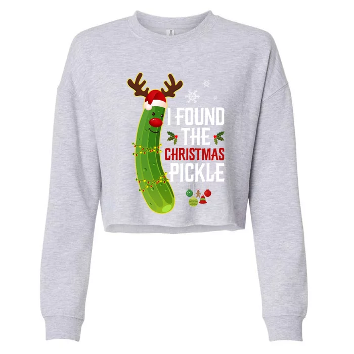 I Found The Christmas Pickle Gift Cropped Pullover Crew