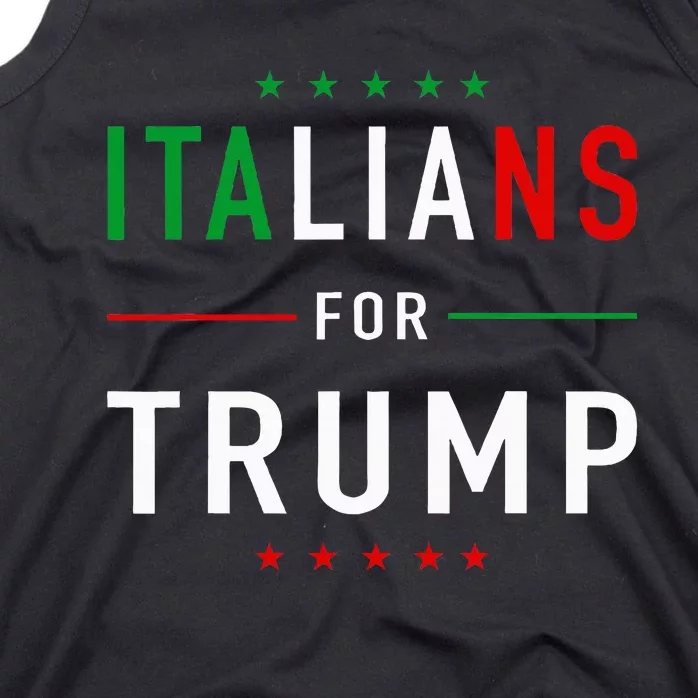 Italians For Trump Pro Trump Italiano Supporter Tank Top