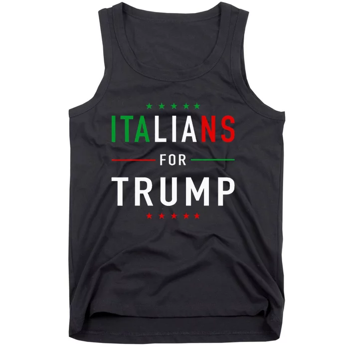 Italians For Trump Pro Trump Italiano Supporter Tank Top