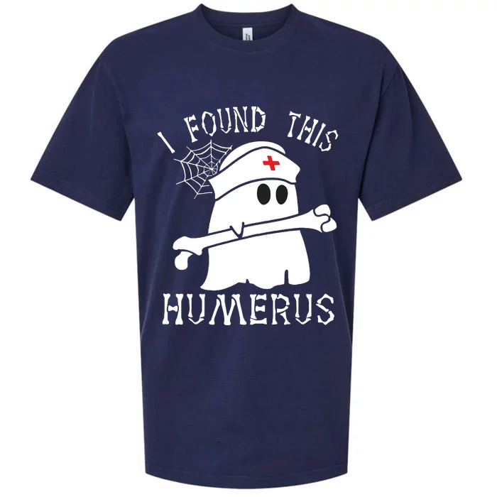 I Found This Humerus Funny Ghost Nurse Halloween Sueded Cloud Jersey T-Shirt