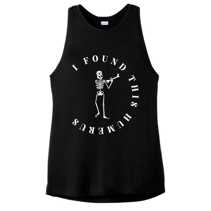 I Found This Humerus Funny Skeleton Nurse Halloween Costume Gift Ladies Tri-Blend Wicking Tank