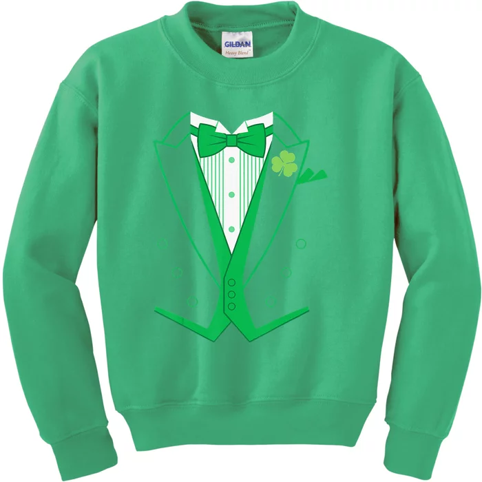 Irish Formal Tuxedo Funny St. Patrick's Day Kids Sweatshirt