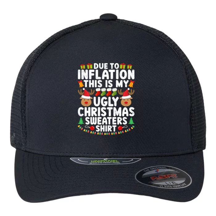 Inflation Fun Ugly Christmas Sweater Flexfit Unipanel Trucker Cap