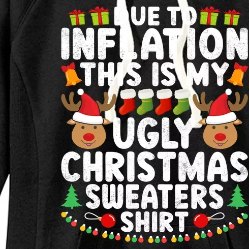 Inflation Fun Ugly Christmas Sweater Women's Fleece Hoodie