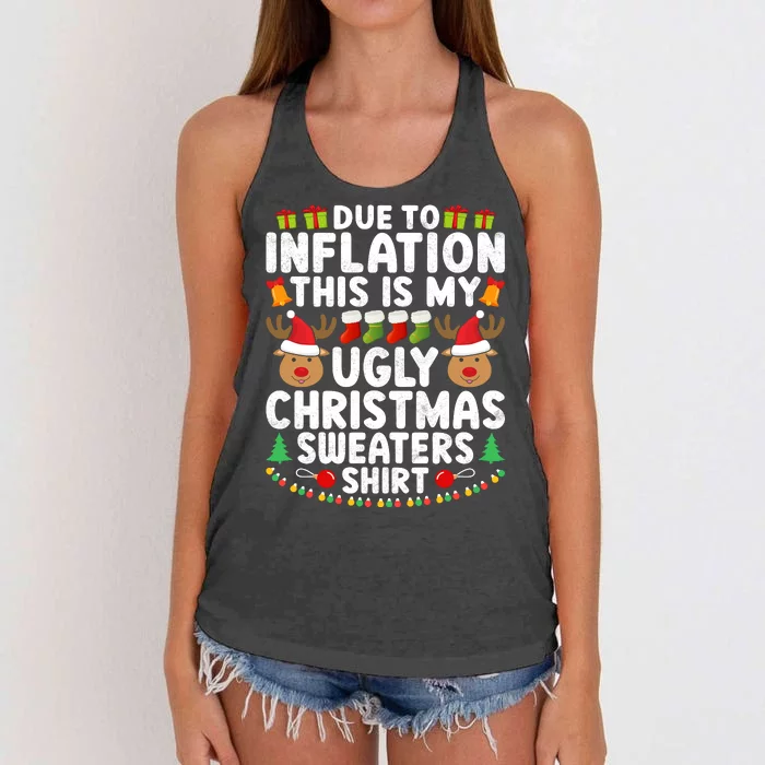 Inflation Fun Ugly Christmas Sweater Women's Knotted Racerback Tank