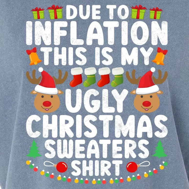 Inflation Fun Ugly Christmas Sweater Garment-Dyed Women's Muscle Tee