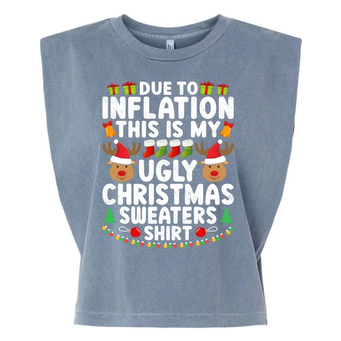 Inflation Fun Ugly Christmas Sweater Garment-Dyed Women's Muscle Tee