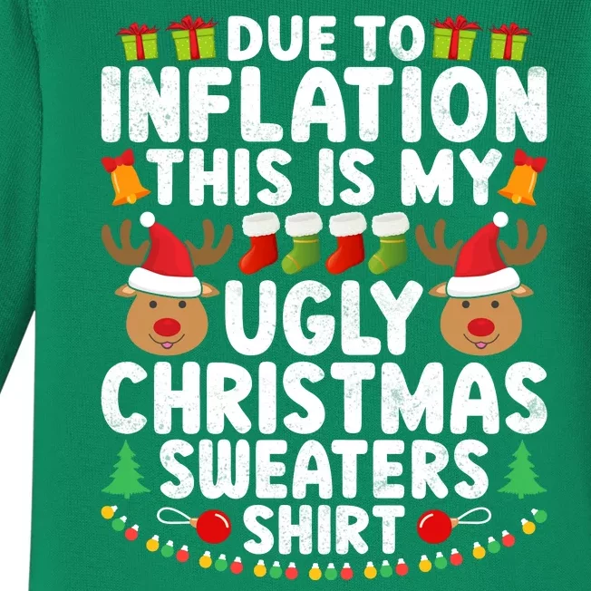 Inflation Fun Ugly Christmas Sweater Baby Long Sleeve Bodysuit