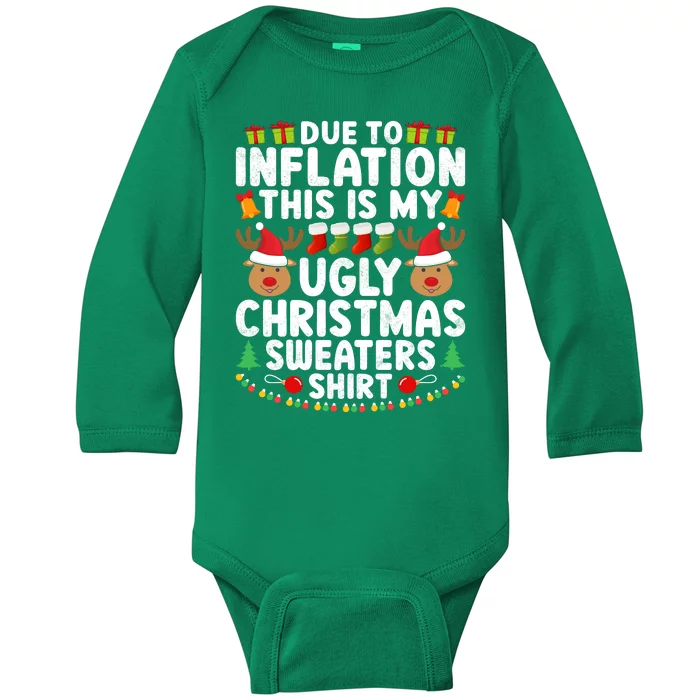 Inflation Fun Ugly Christmas Sweater Baby Long Sleeve Bodysuit