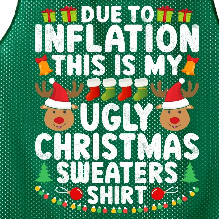 Inflation Fun Ugly Christmas Sweater Mesh Reversible Basketball Jersey Tank