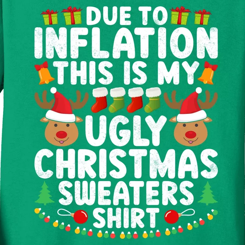 Inflation Fun Ugly Christmas Sweater Kids Long Sleeve Shirt