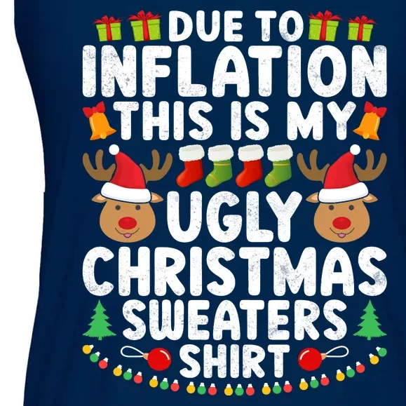 Inflation Fun Ugly Christmas Sweater Ladies Essential Flowy Tank