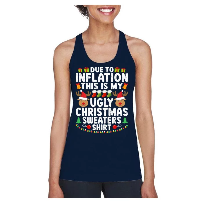 Inflation Fun Ugly Christmas Sweater Women's Racerback Tank