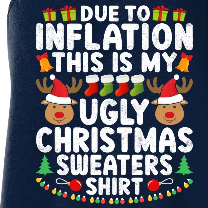 Inflation Fun Ugly Christmas Sweater Women's Racerback Tank