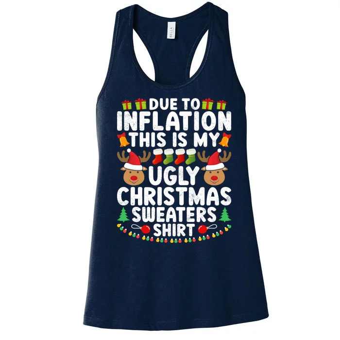 Inflation Fun Ugly Christmas Sweater Women's Racerback Tank