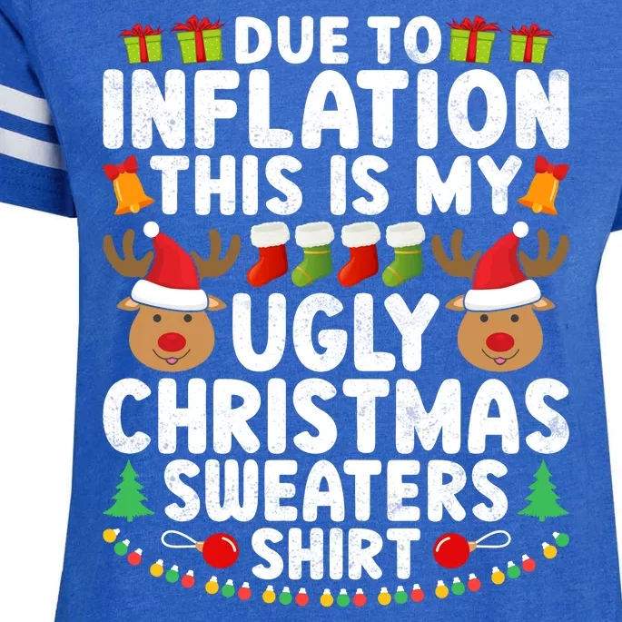 Inflation Fun Ugly Christmas Sweater Enza Ladies Jersey Football T-Shirt