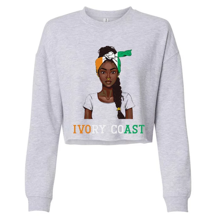 Ivorian Flag Uniform Souvenirs Products Woman Ivory Coast Cropped Pullover Crew