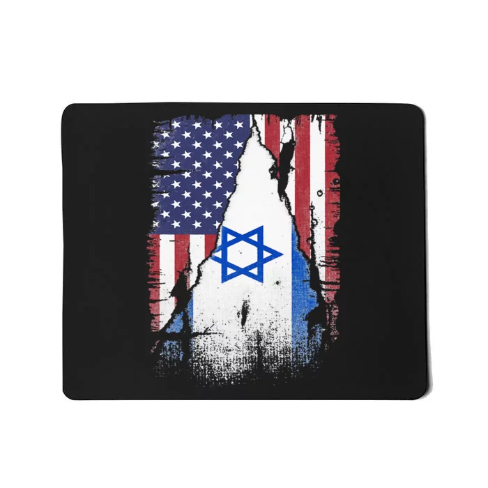 Israeli Flag Vintage Israel USA Flag Mousepad