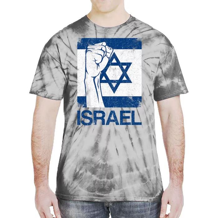 Israeli Flag Vintage Israel Strong Tie-Dye T-Shirt