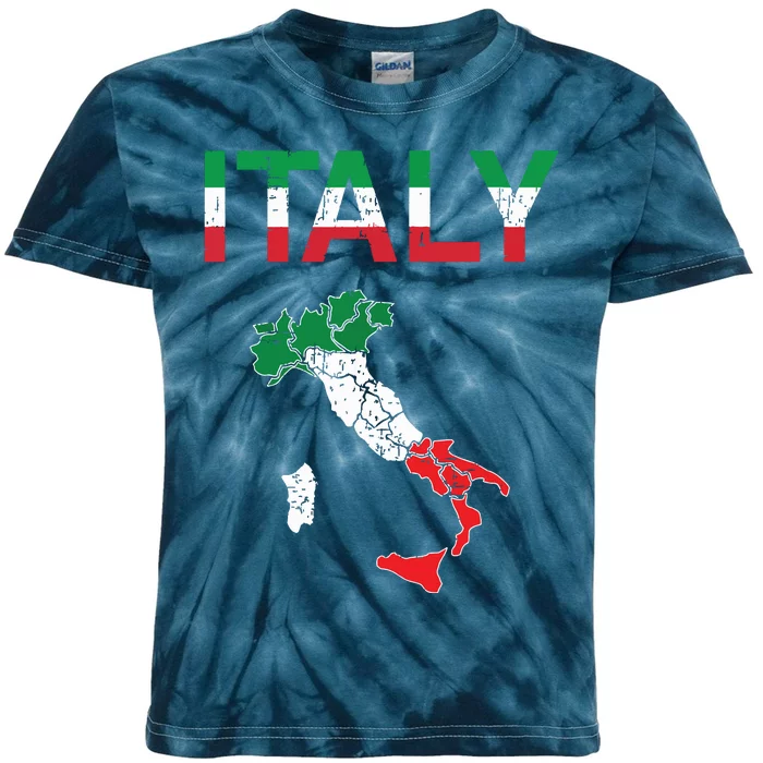 Italy Flag Vintage Italian Italia Kids Tie-Dye T-Shirt