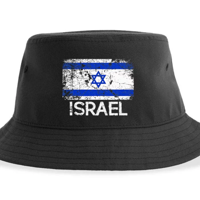 Israeli Flag Vintage Made In Israel Gift Sustainable Bucket Hat