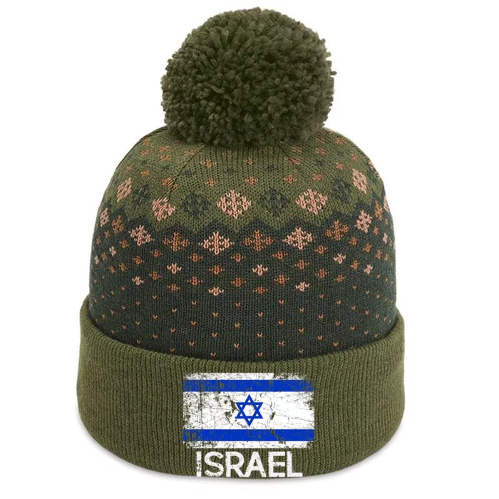 Israeli Flag Vintage I Stand With Israel The Baniff Cuffed Pom Beanie