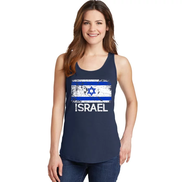 Israeli Flag Vintage I Stand With Israel Ladies Essential Tank