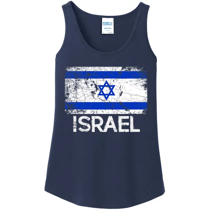 Israeli Flag Vintage I Stand With Israel Ladies Essential Tank