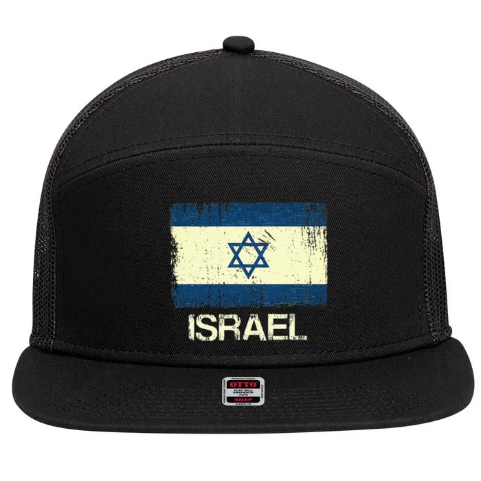 Israeli Flag  Vintage Israel 7 Panel Mesh Trucker Snapback Hat