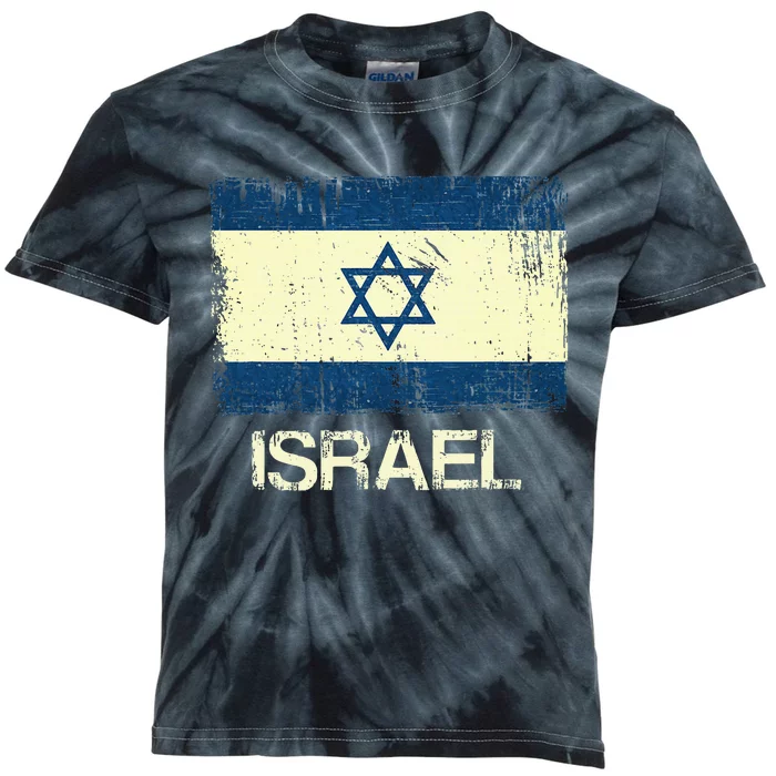 Israeli Flag  Vintage Israel Kids Tie-Dye T-Shirt