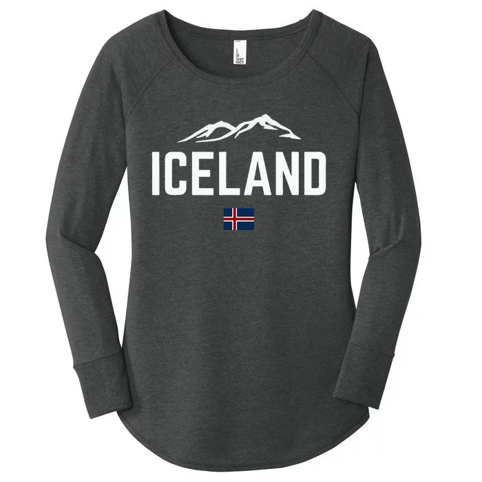 Iceland Flag Vintage Women Iceland Women's Perfect Tri Tunic Long Sleeve Shirt