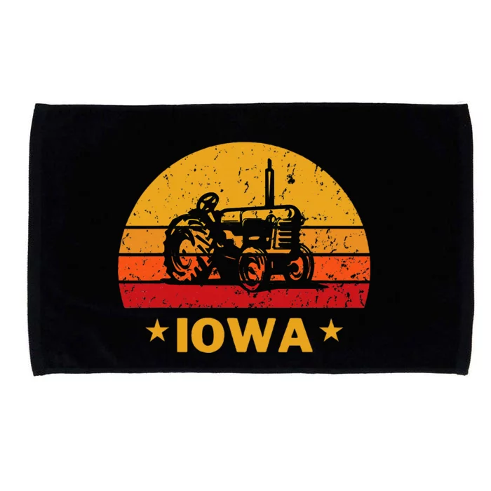 Iowa Farming  Vintage Farmer Tractor Microfiber Hand Towel