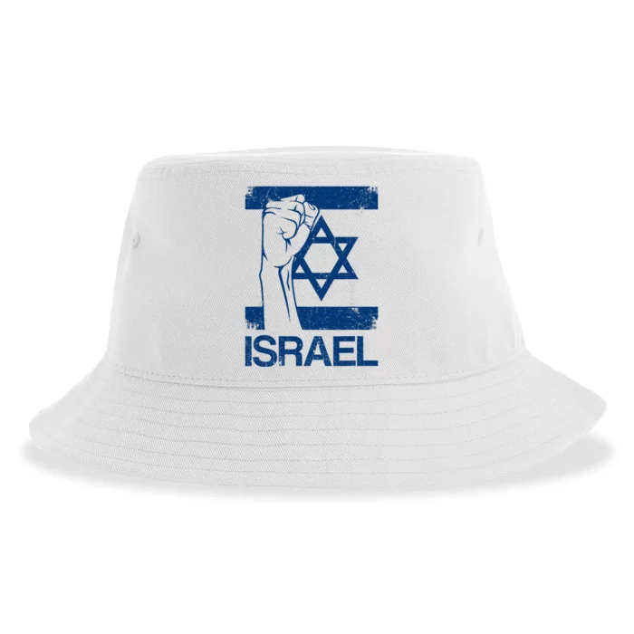 Israeli Flag Vintage Israel Sustainable Bucket Hat