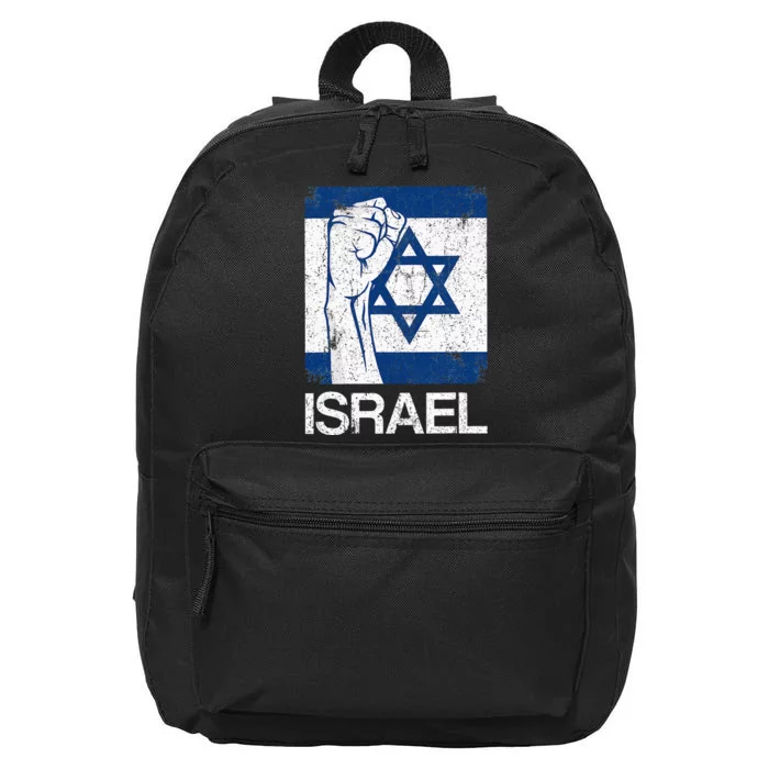 Israeli Flag Vintage Israel 16 in Basic Backpack