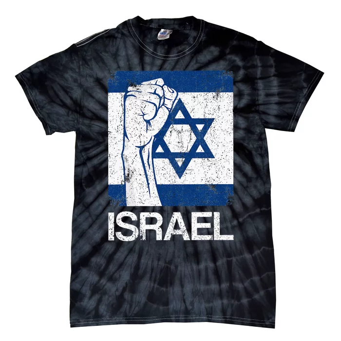 Israeli Flag Vintage Israel Tie-Dye T-Shirt