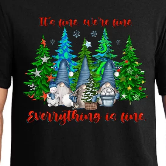 ItS Fine WeRe Fine Everything Is Fine Gnomes Teacher Xmas Cool Gift Pajama Set