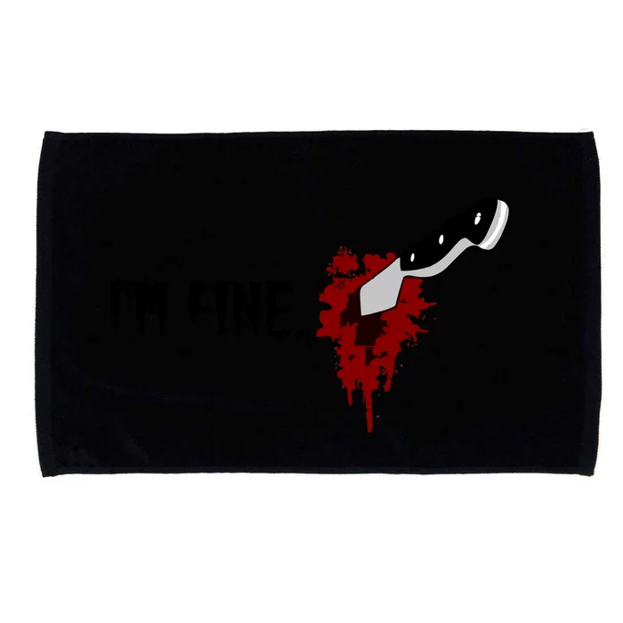 Im Fine With Blood Knife Halloween Cute Gift Microfiber Hand Towel