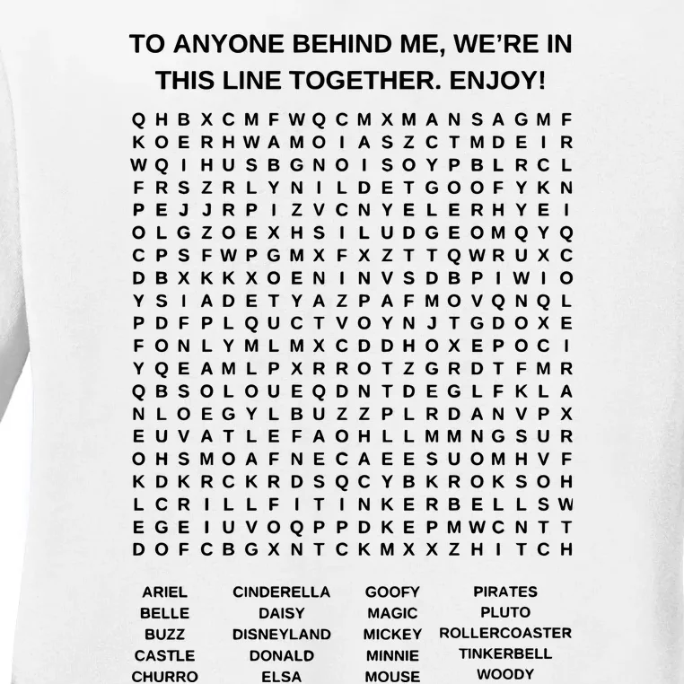 Interactive Fun Word Search Puzzle Ladies Long Sleeve Shirt